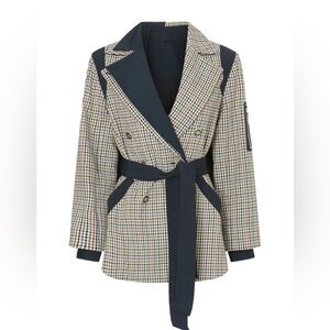 Veronica Beard Toral Dickey Jacket Plaid Designer Blazer size XL